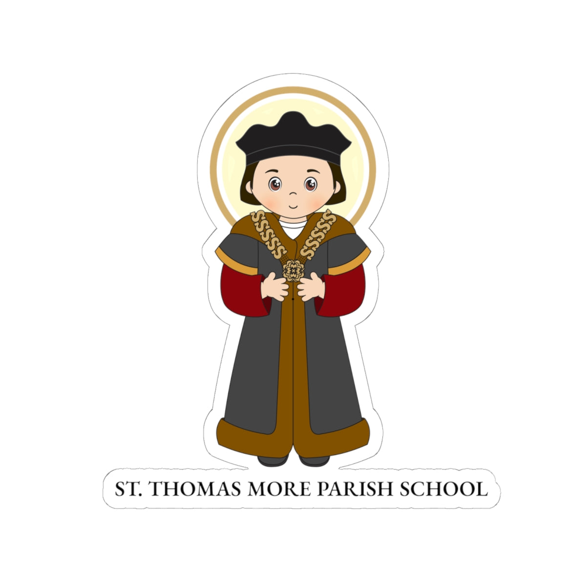 St. Thomas More Parish School Sticker — Cute Saint Die-Cut Kiss-Cut Sticker