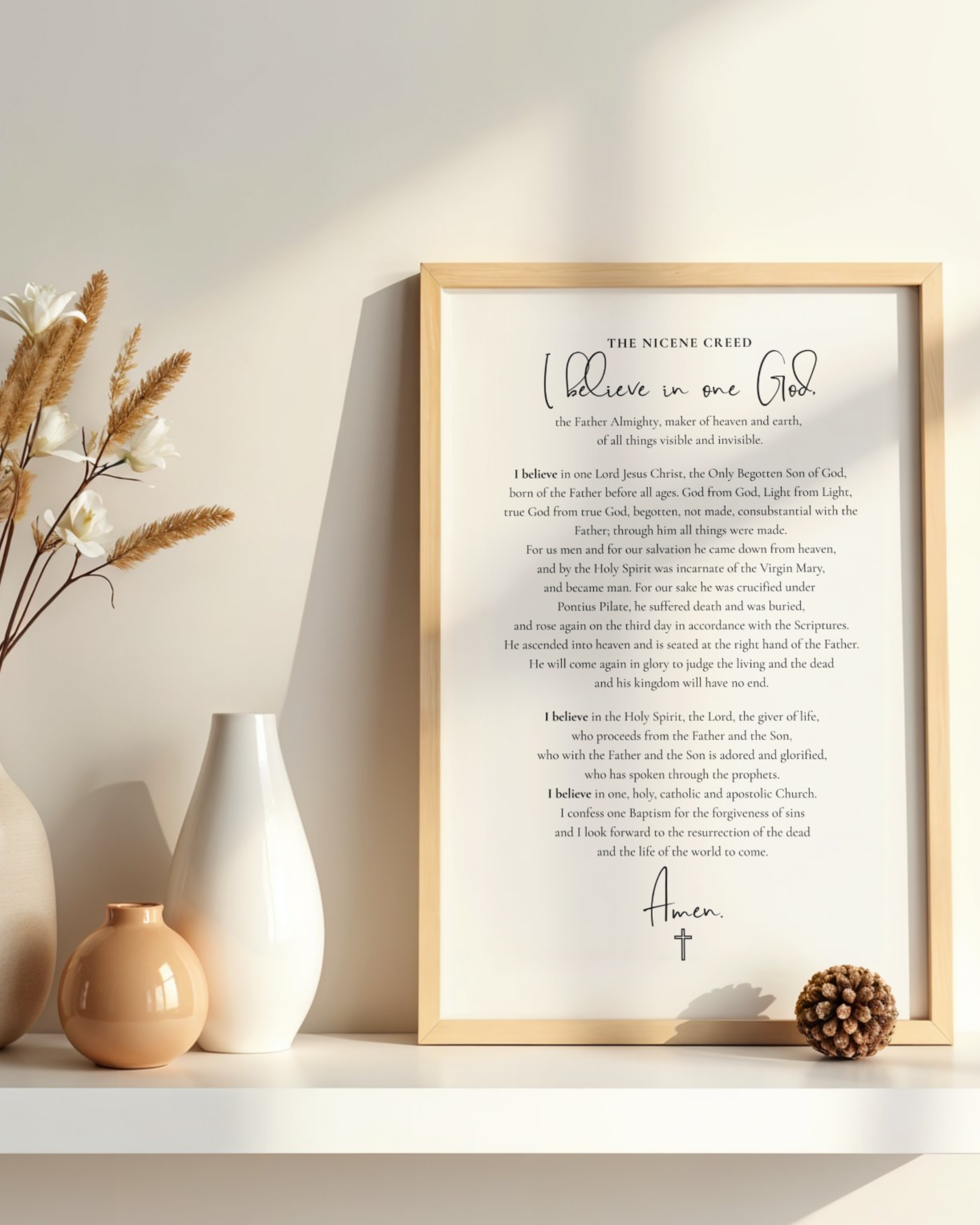 The Nicene Creed Poster – “I Believe in One God” Catholic Wall Art (Museum-Quality Print)